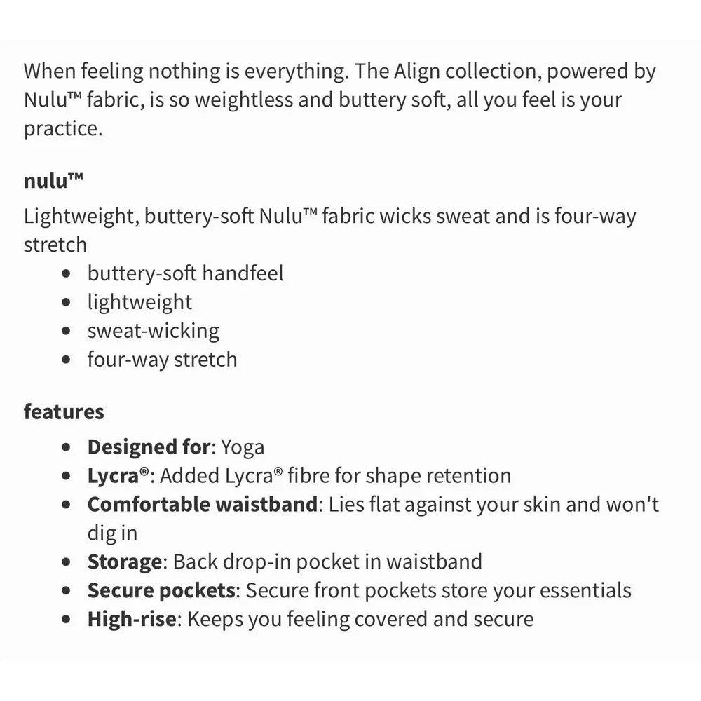 Lululemon Align Jogger 28